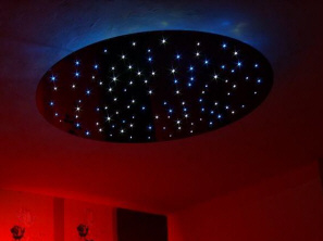cielo notturno stelle fibre ottiche luminose illuminazione alogena LED Polonia